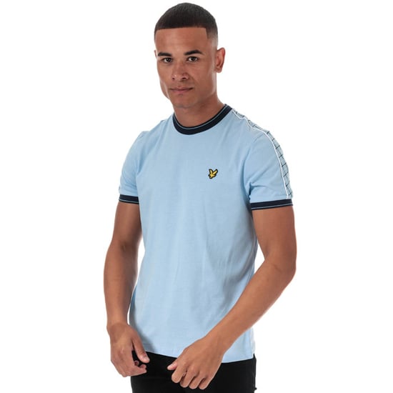 Men's Lyle And Scott Taped Ringer T-Shirt in Blue