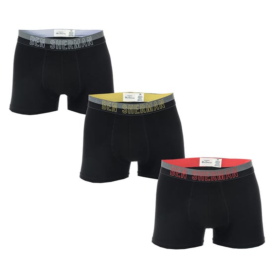 Men's Ben Sherman Arron 3 Pack Boxer Shorts in Black