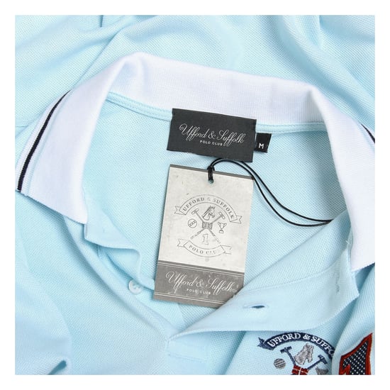 Ufford & Suffolk Polo Club Mens Polo Short Sleeves Light Blue KID