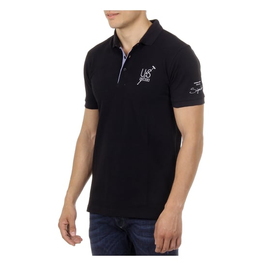 Ufford & Suffolk Polo Club Mens Polo Short Sleeves US026 BLACK
