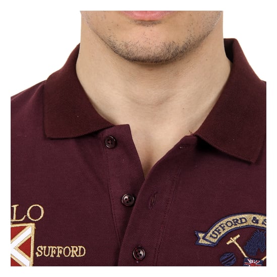 Ufford & Suffolk Polo Club Mens Polo Short Sleeves US007 BORDEAUX