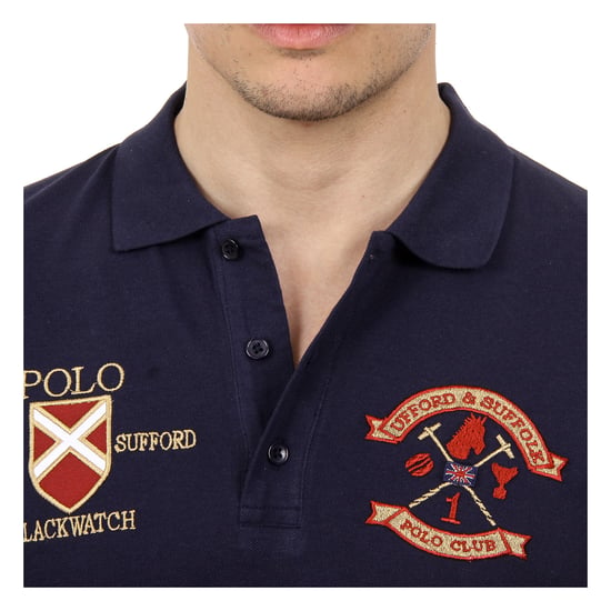 Ufford & Suffolk Polo Club Mens Polo Short Sleeves US007 NAVY BLUE
