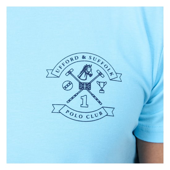 Ufford & Suffolk Polo Club Mens T-Shirt Short Sleeves Round Neck US028 BLUE