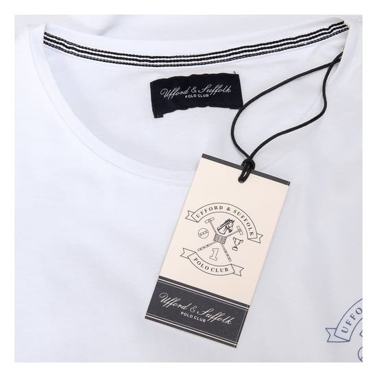 Ufford & Suffolk Polo Club Mens T-Shirt Short Sleeves Round Neck US028 WHITE