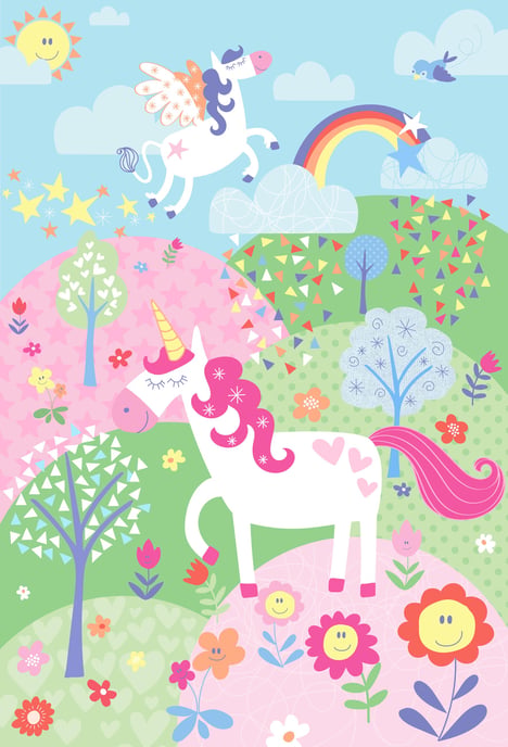 Unicorn Wall Mural Pink - Image 1