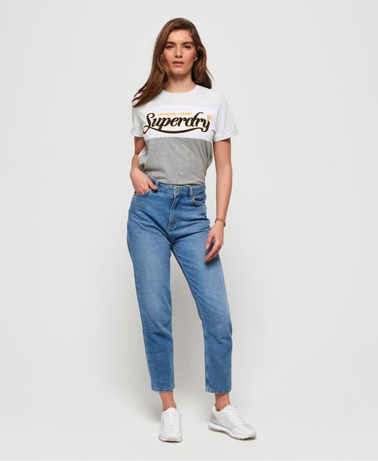 Superdry Premium Luxe Colour Block Boxy T-Shirt