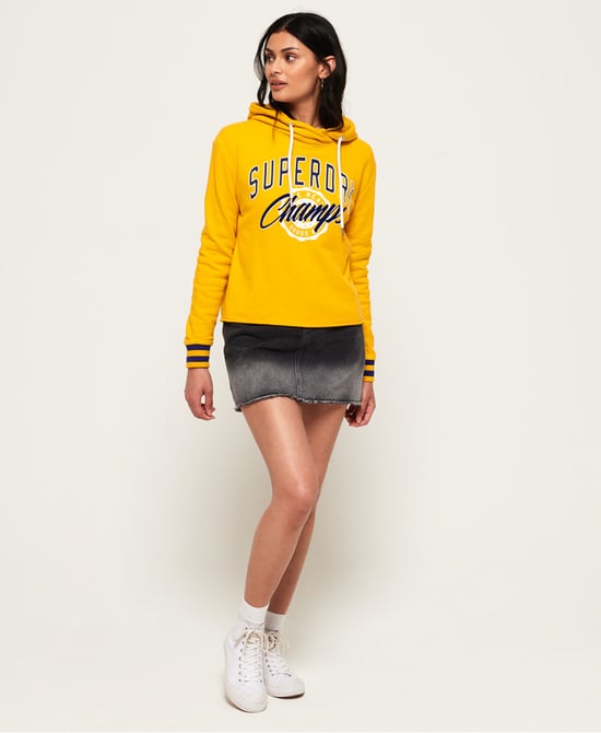 Superdry Real Champs College Crop Hoodie