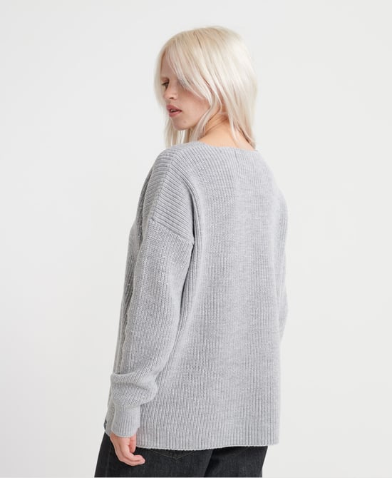 Superdry Erin Embellished V-Neck Knitted Jumper