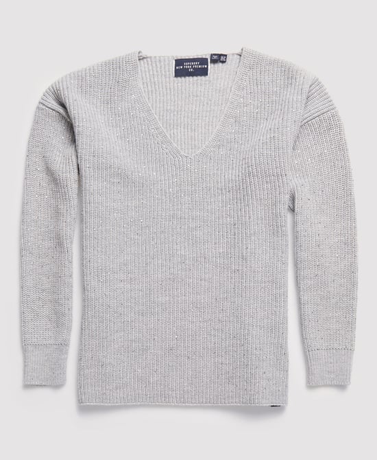 Superdry Erin Embellished V-Neck Knitted Jumper