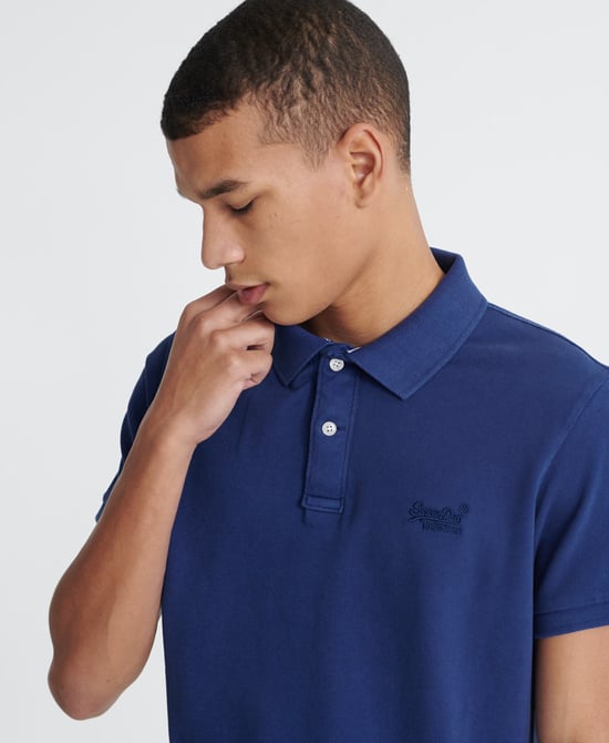 Superdry Organic Cotton Vintage Destroyed Pique Polo Shirt - Image 4