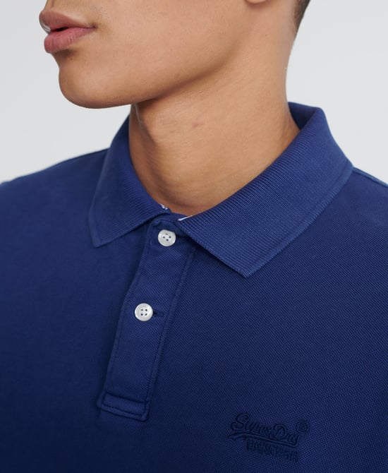 Superdry Organic Cotton Vintage Destroyed Pique Polo Shirt - Image 5