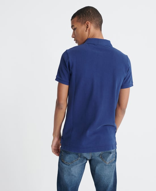 Superdry Organic Cotton Vintage Destroyed Pique Polo Shirt - Image 3