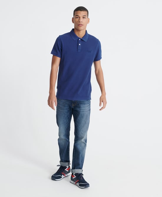 Superdry Organic Cotton Vintage Destroyed Pique Polo Shirt - Image 2