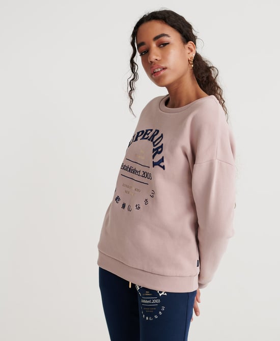 Superdry Embroidered Serif Brushed Sweatshirt