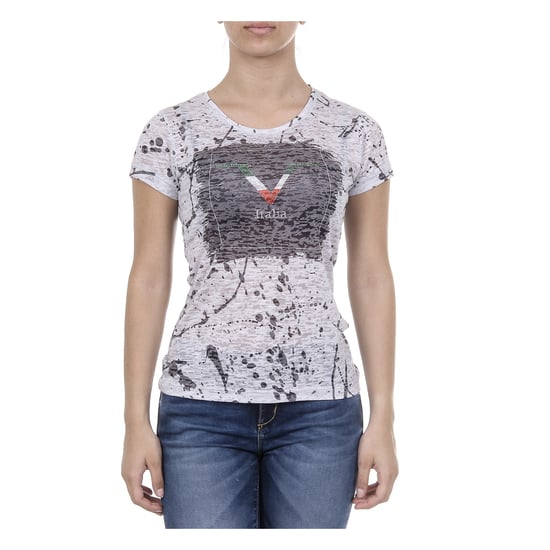 V 1969 Italia Womens T-shirt Short Sleeves Round Neck Grey AVA