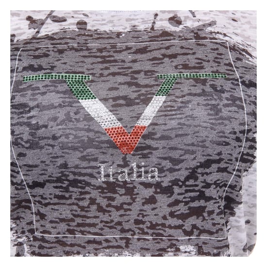 V 1969 Italia Womens T-shirt Short Sleeves Round Neck Grey AVA