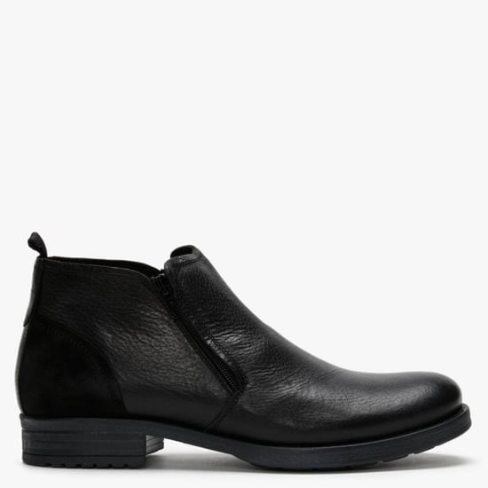 Ottonkern Leather Double Zip Ankle Boots