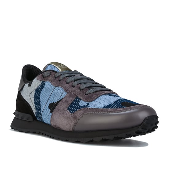 Men's Valentino Mesh Fabric Rockrunner Trainers in Blue