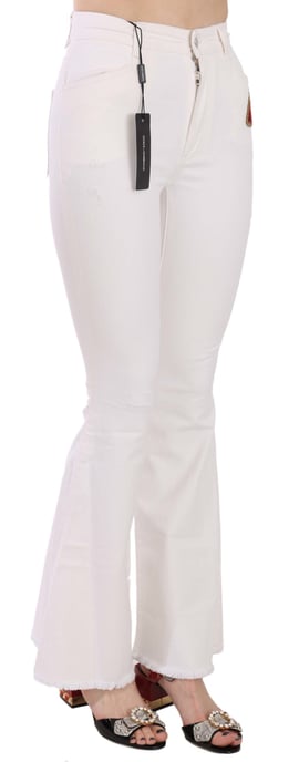 Dolce & Gabbana Damesbroek in wit, hartvormig, elastisch katoen - Image 2
