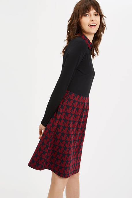 Top N' Tail Mini Long Sleeve Dress in Wine