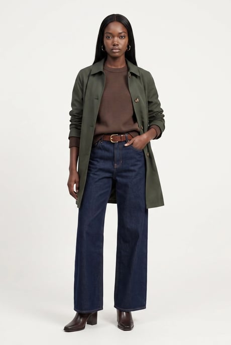 Jennifer Single Breasted Basic Mac in Forest Night Green - Image 4