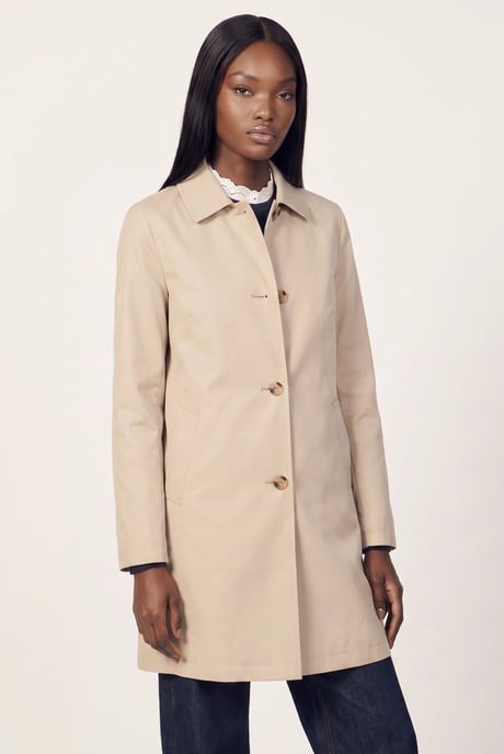 Jennifer Single Breasted Basic Mac in Ivory Cream - Image 1