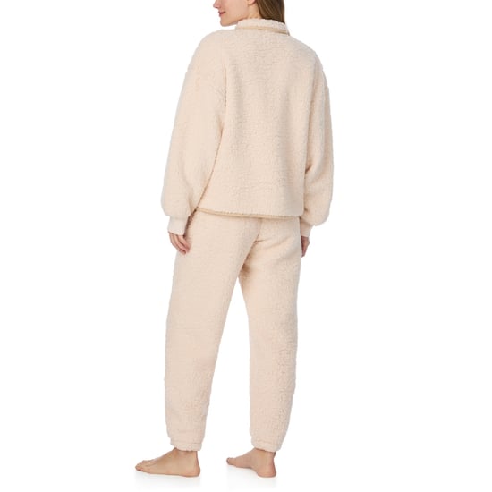 DKNY Sherpa Zip Top & Jogger Set Cream - Image 2