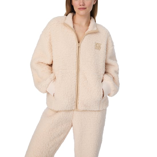 DKNY Sherpa Zip Top & Jogger Set Cream - Image 4