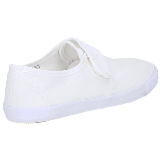99248 Unisex Canvas Touch Fasten Plimsolls White - Image 2