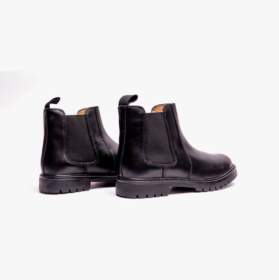 Roamers B525A Unisex Kids Leather Chelsea Boots Black - Image 4