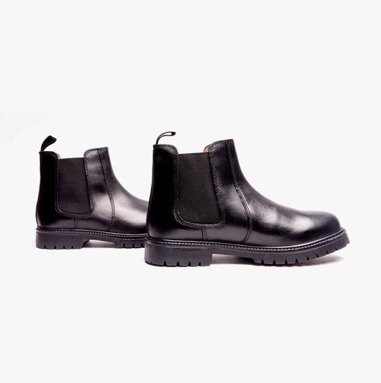 Roamers B525A Unisex Kids Leather Chelsea Boots Black - Image 6