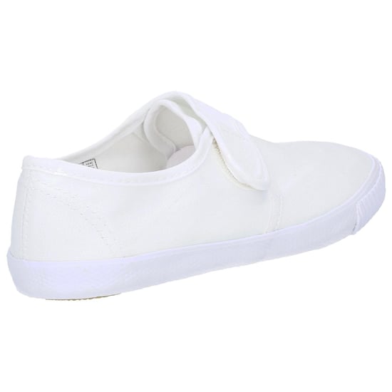 99248 Unisex Canvas Touch Fasten Plimsolls White - Image 3
