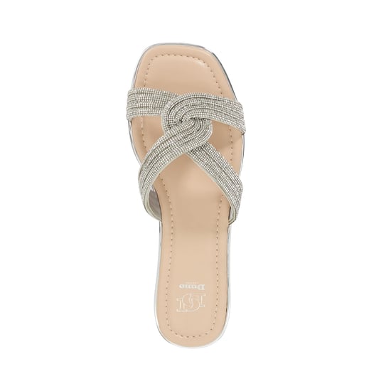 Dune Ladies Lavenham - Diamante Flat Heel Sandals - Image 3