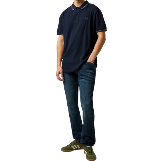 Fred Perry M3600 Twin Tipped Polo Shirt In Navy - Image 2