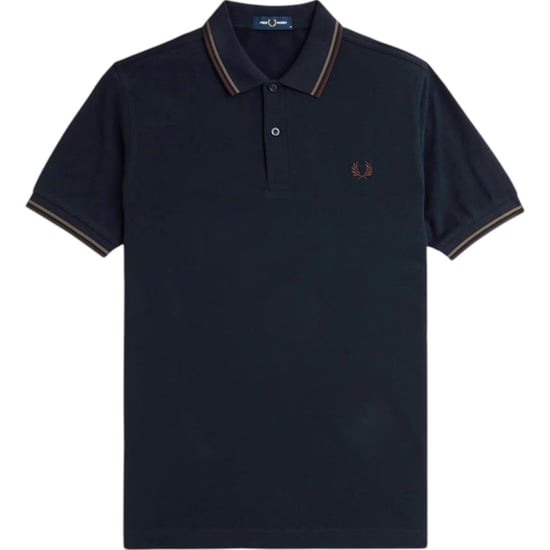 Fred Perry M3600 Twin Tipped Polo Shirt In Navy - Image 5