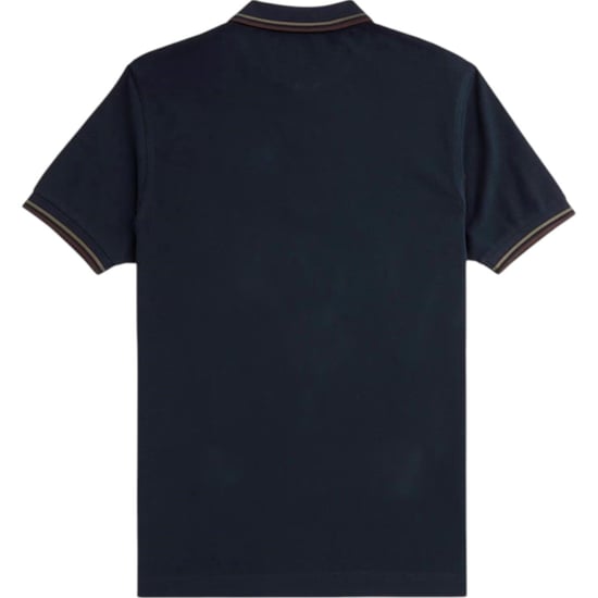 Fred Perry M3600 Twin Tipped Polo Shirt In Navy - Image 6