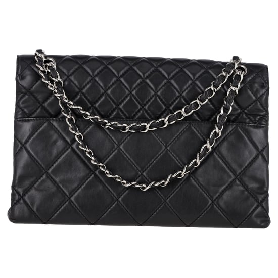 Chanel Maxi Quilted In The Business Flap Bag in Black Calfskin Leather - Image 3