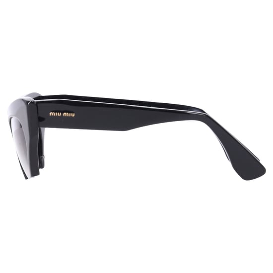 Miu Miu SMU 10OS Semi Rimless Cat Eye Sunglasses in Black Acetate - Image 3