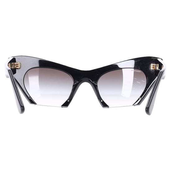 Miu Miu SMU 10OS Semi Rimless Cat Eye Sunglasses in Black Acetate - Image 4