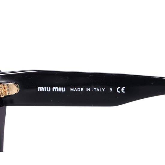 Miu Miu SMU 10OS Semi Rimless Cat Eye Sunglasses in Black Acetate - Image 5