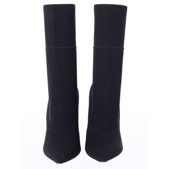 Burberry Kimberley Pointed Toe Ankle Boots in Black Knit Stretch Fabric - Image 3