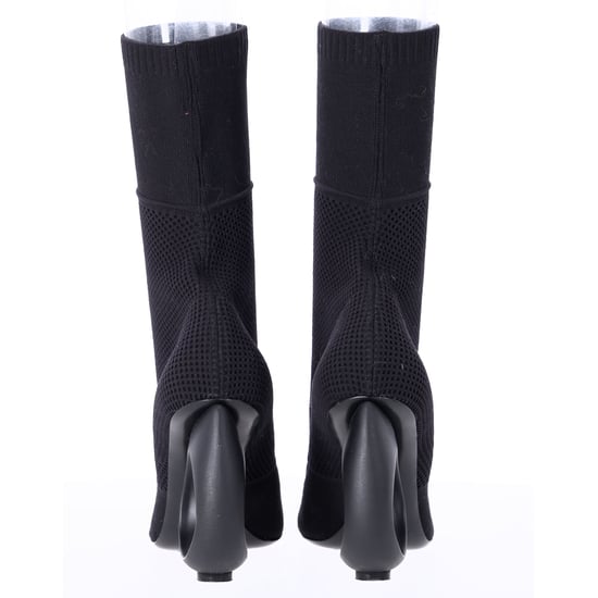 Burberry Kimberley Pointed Toe Ankle Boots in Black Knit Stretch Fabric - Image 4