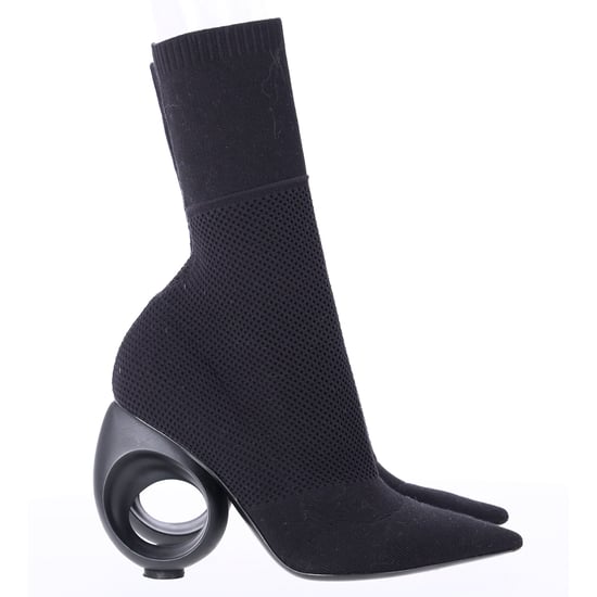 Burberry Kimberley Pointed Toe Ankle Boots in Black Knit Stretch Fabric - Image 1