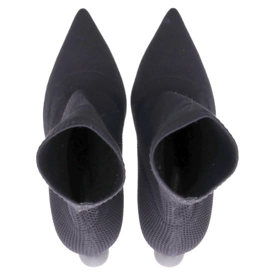 Burberry Kimberley Pointed Toe Ankle Boots in Black Knit Stretch Fabric - Image 6