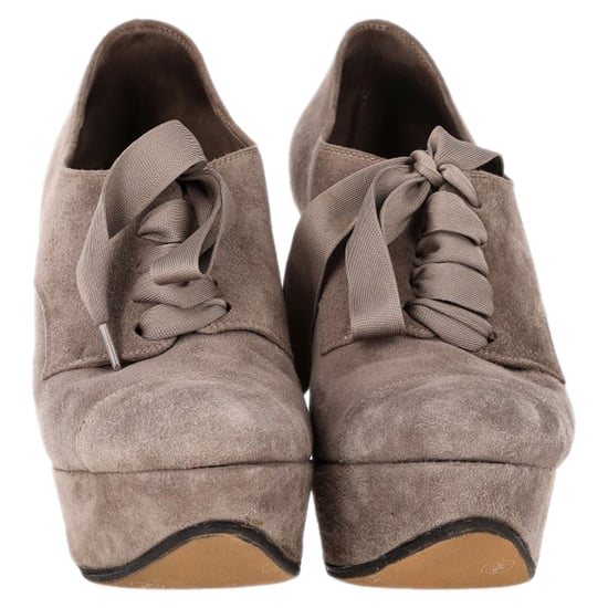 Gianvito Rossi Lace-Up Platform Ankle Boots in Beige Suede - Image 2
