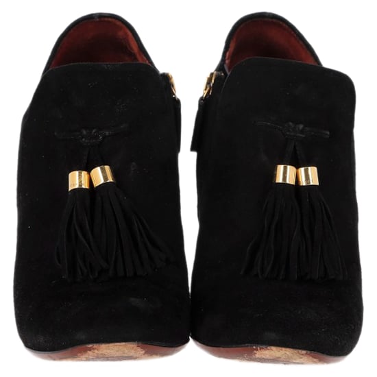 Gucci Mischa Tassel Detail Ankle Boots in Black Suede - Image 2