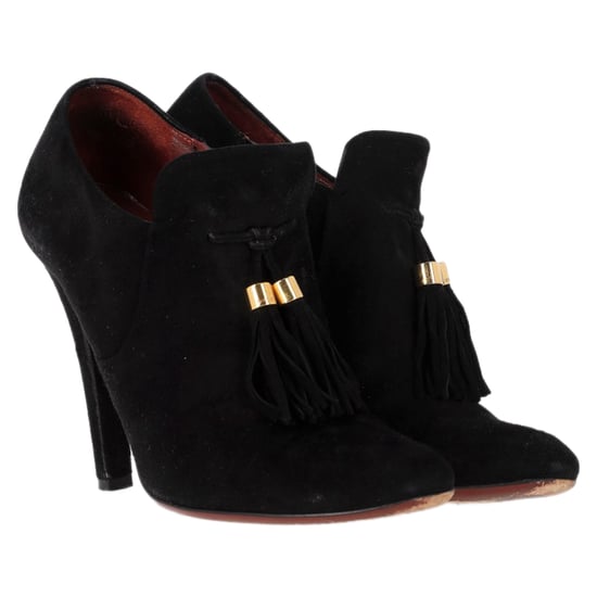 Gucci Mischa Tassel Detail Ankle Boots in Black Suede - Image 4