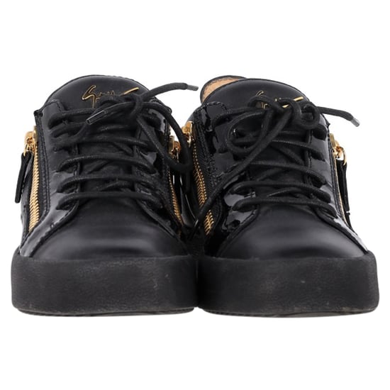 Giuseppe Zanotti Frankie Zipper Detail Sneakers in Black Leather - Image 2