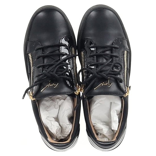 Giuseppe Zanotti Frankie Zipper Detail Sneakers in Black Leather - Image 3