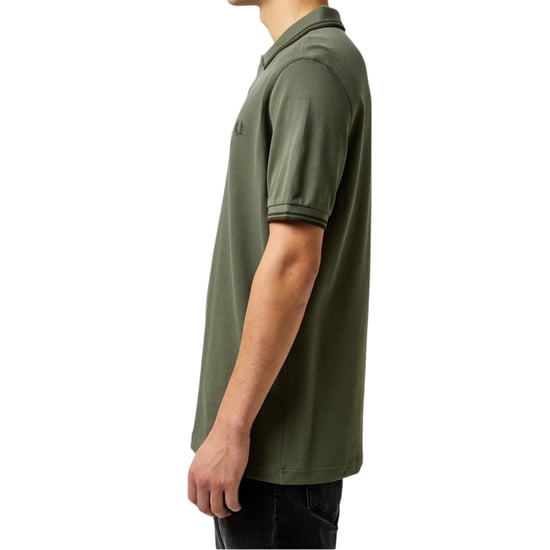 Fred Perry M3600 Twin Tipped Polo Shirt In Wreath Green - Image 3